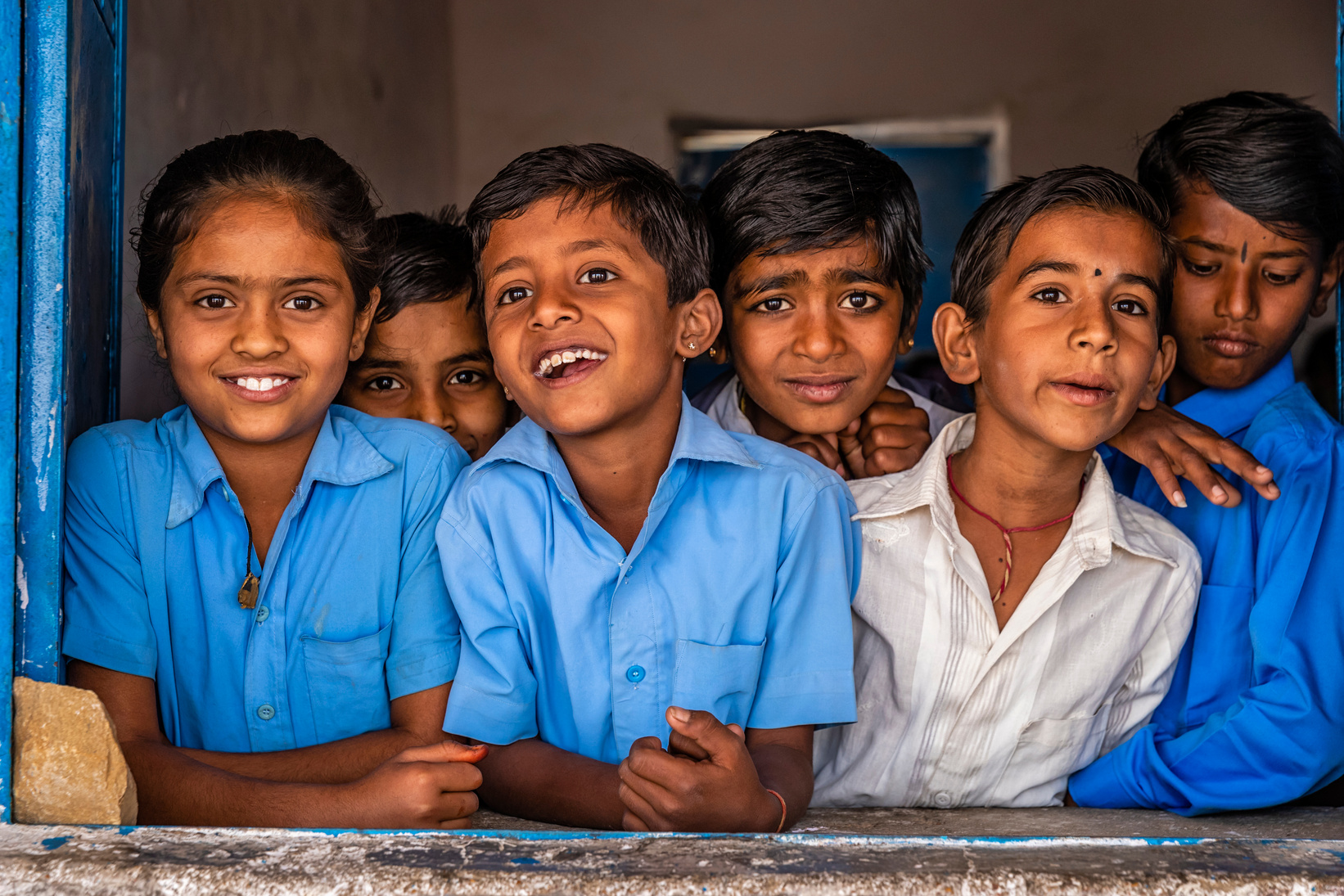 Indian school children in classroom, Rajasthan, India